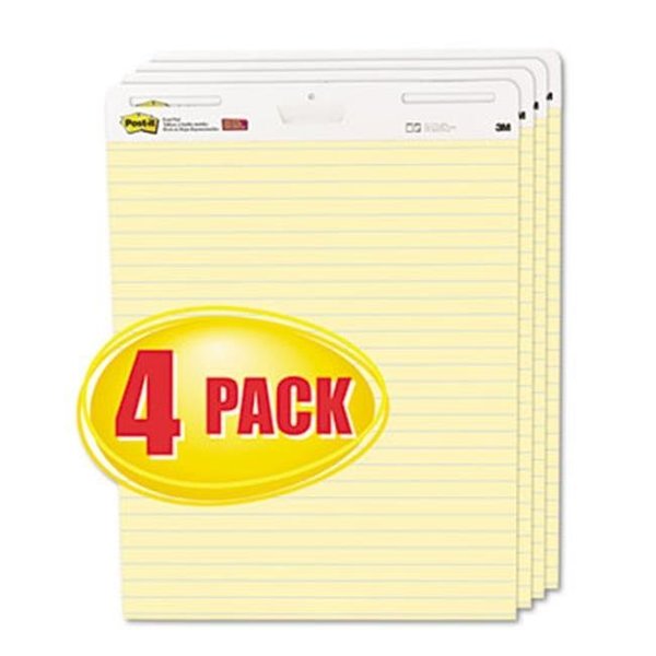 3M 3M 561VAD4PK Self-Stick Easel Pads  Ruled  25 x 30  Yellow  4 30-Sheet Pads/Carton 561VAD4PK